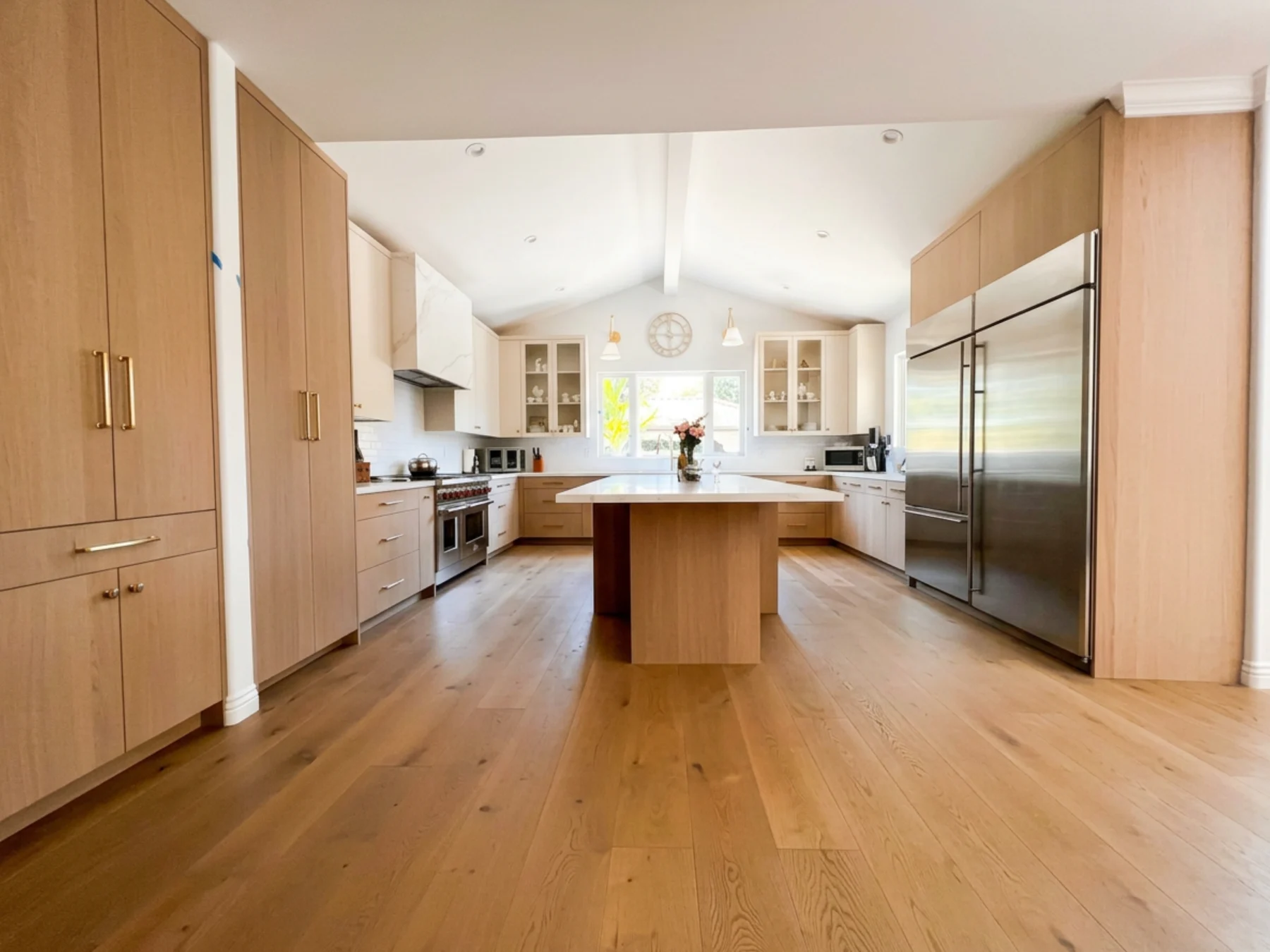 Two-tone desert oak kitchen built to structural plans